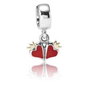 PANDORA RARE ROYAL TRUE LOVE CHARM STERLING SILVER AND 14K GOLD DANGLE CHARM ❤️